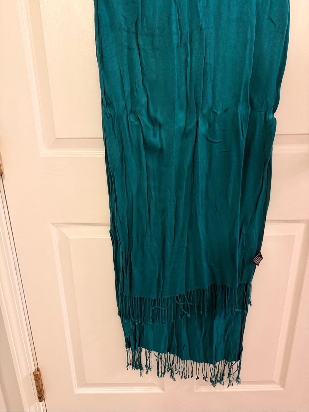 Teal Rayon Fringe Scarf Shawl